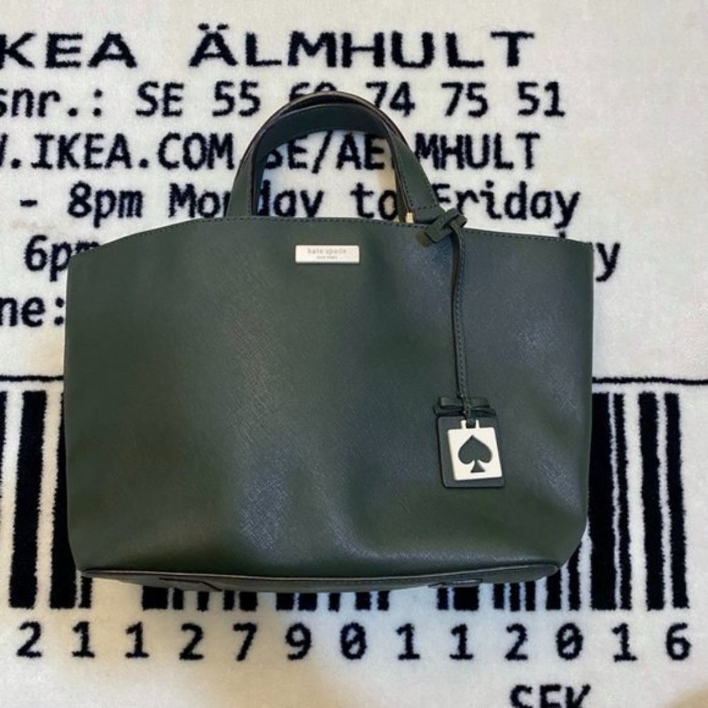 Like New Kate Spade Olive Green Medium Size Leather Handbag